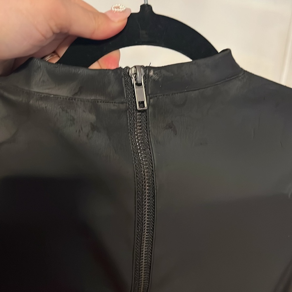 Faux Leather Stretch Mini Dress - Picture 3 of 3